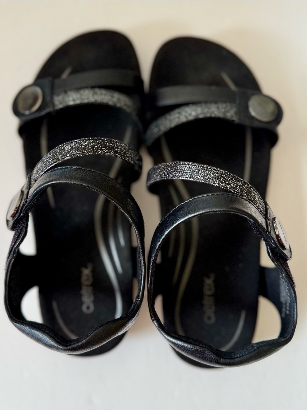 Aetrex Black Strappy Orthotic Comfort Sandals Women’s Size 7